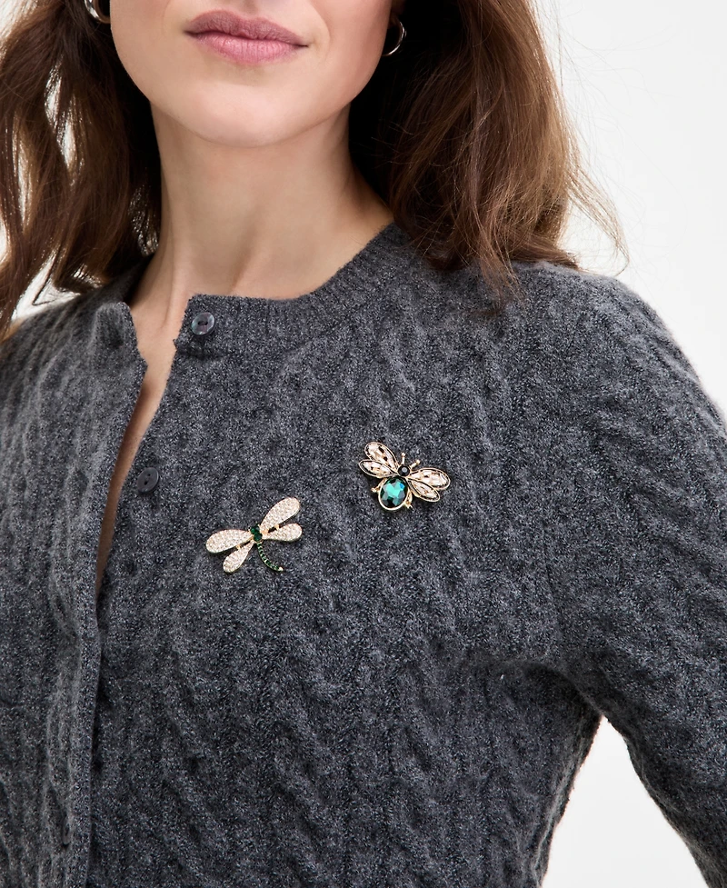 On 34th Women's Short-Sleeve Embellished Cable-Knit Cardigan, Macy's Exclusive