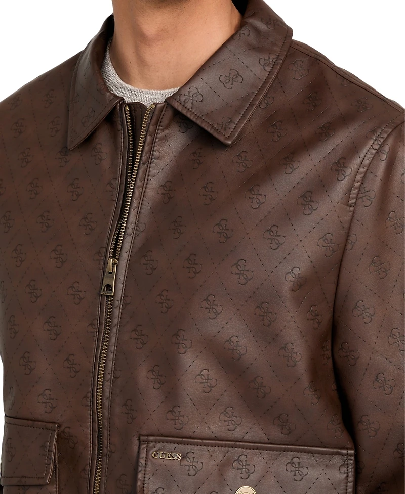 Guess Men's Monogram Aviator Jacket