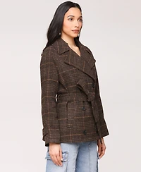 Avec Les Filles Women's Double-Breasted Belted Coat