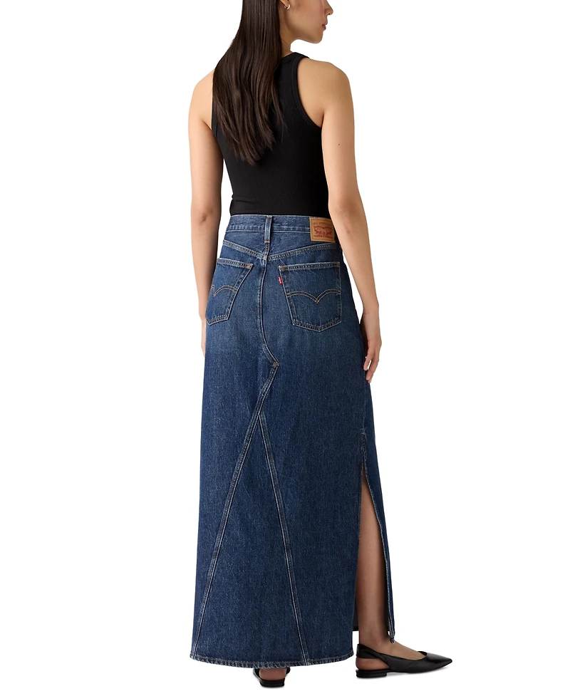 Levi's Women's Cotton Iconic Side-Slit Maxi Skirt
