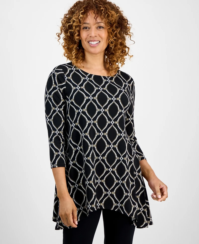 Jm Collection Women's 3/4-Sleeve Knit Top, Exclusively at Macy's
