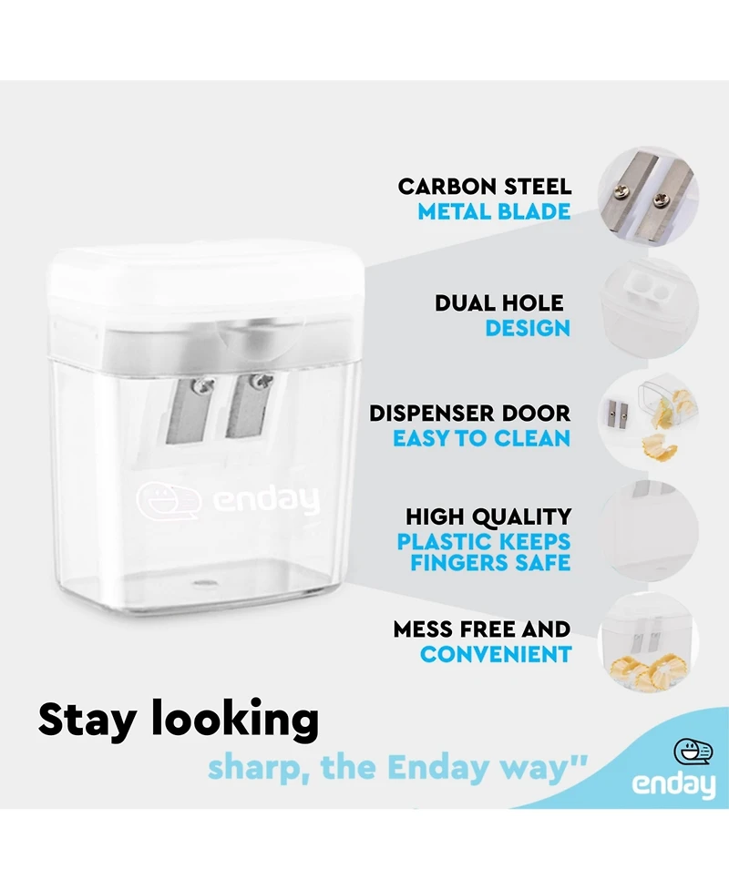 Pencil Sharpener Dual Hole Manual Yellow, Jumbo Crayon w/Cover & Bin, Handheld Sharpeners for Large Standard Pencils, 1 Pc –