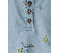 Carter's Toddler Boys Camping-Print Short-Sleeve Henley T-Shirt