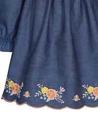 Bonnie Baby Girls Embroidered Denim Dress