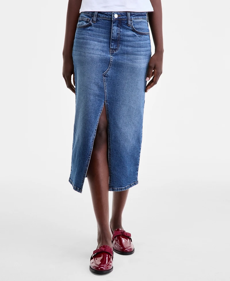 On 34th Women's Denim Midi Skirt, Macy's Exclusive
