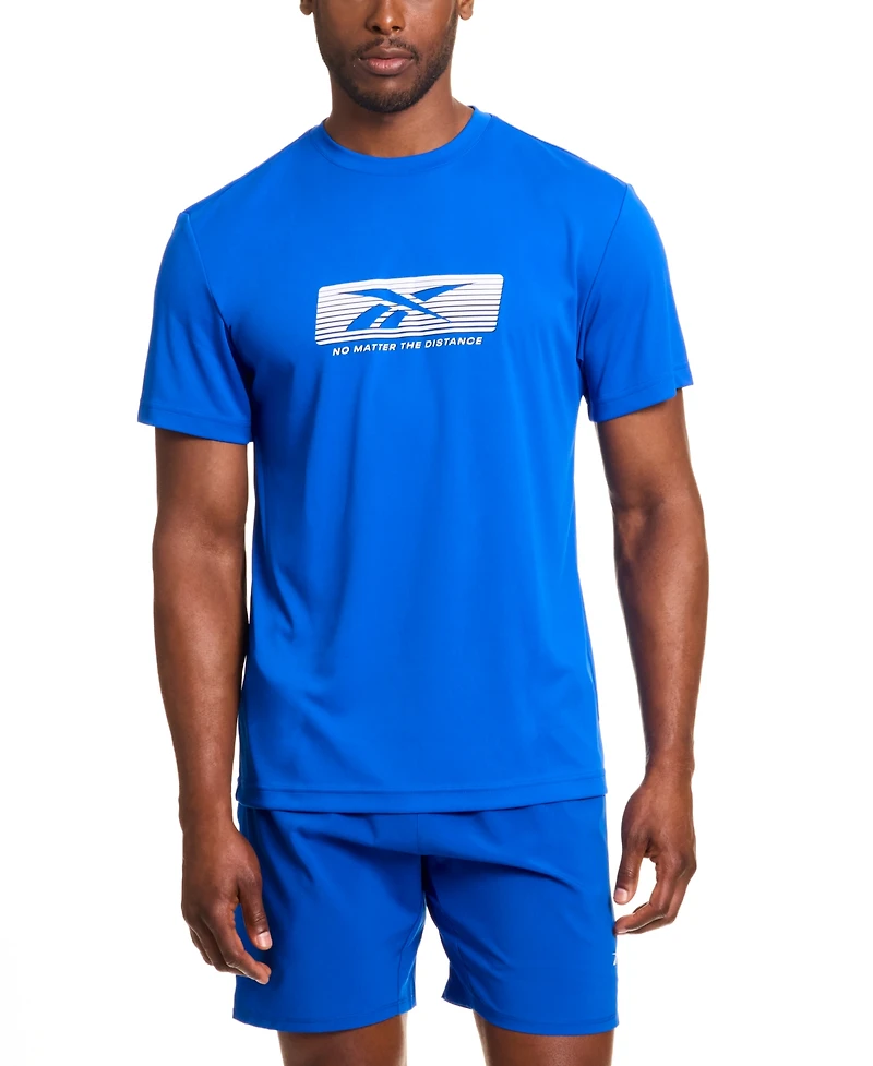 Reebok Distance Short Sleeve Crewneck Graphic Running T-Shirt