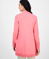 Jm Collection Women's Button-Sleeve Flyaway Cardigan Sweater