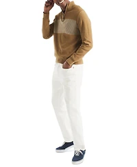 Nautica Men's Textured Quarter-Zip Colorblocked Sweater