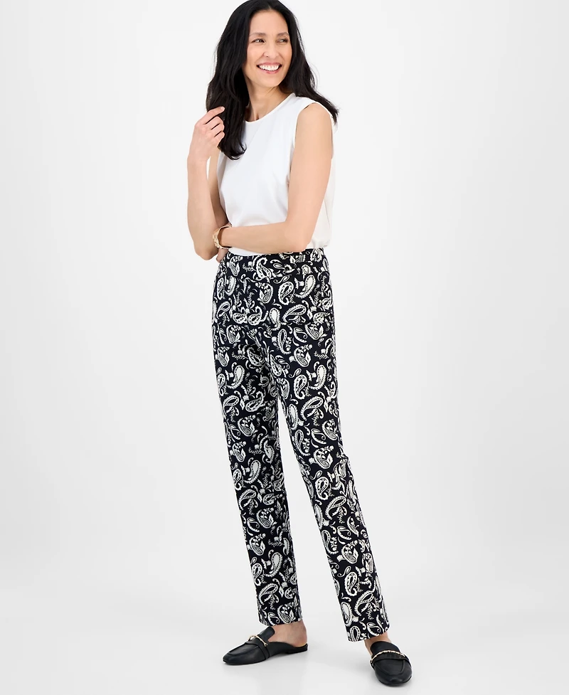 Jm Collection Women's Printed Pull-On Pants, Exclusively at Macy's