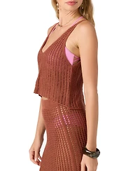 O'Neill Juniors' Cropped Crochet Tank Top Cover-Up