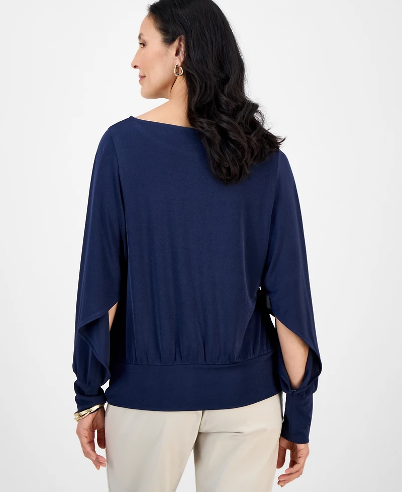 Jm Collection Women's Dolman-Sleeve Draped Boatneck Top, Exclusively at Macy's
