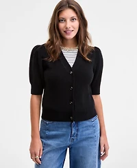 On 34th Women's Puff-Sleeve V-Neck Cardigan, Macy's Exclusive