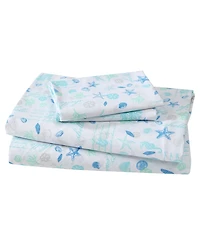 Beatrice Home Fashions Coastal Printed 4-Pc. Sheet Set