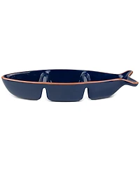 Euro Ceramica Costa Azul Fish-Shaped Divided Serving Dish