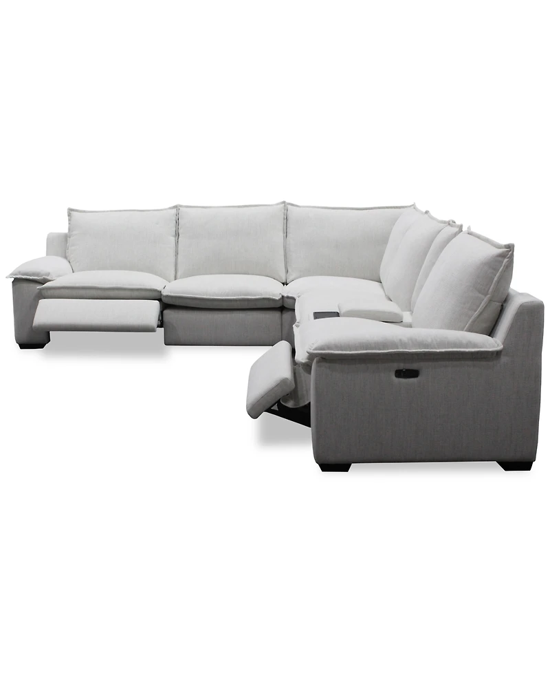 Borsi -Pc. Sectional with Power Recliners & 1 Console