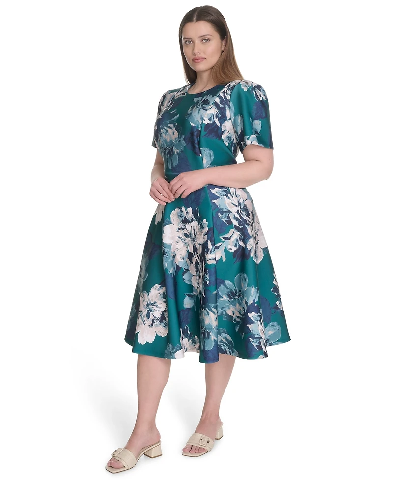 Calvin Klein Plus Printed Fit & Flare Dress
