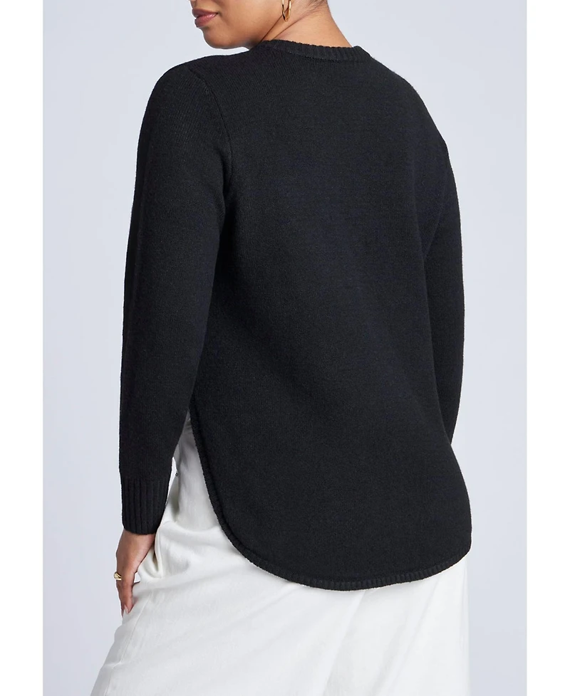 Eloquii Women's Scoop Hem Sweater
