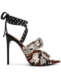 Steve Madden Women's Saddle-h Western Buckled High-Heel Dress Sandals