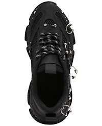 Steve Madden Women's Possession Piercing-Embellished Lace-Up Sneakers
