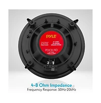 Pyle 6.5” 70V Ceiling Speakers (Pair), 2-Way Midbass Woofer, 250W Peak, White