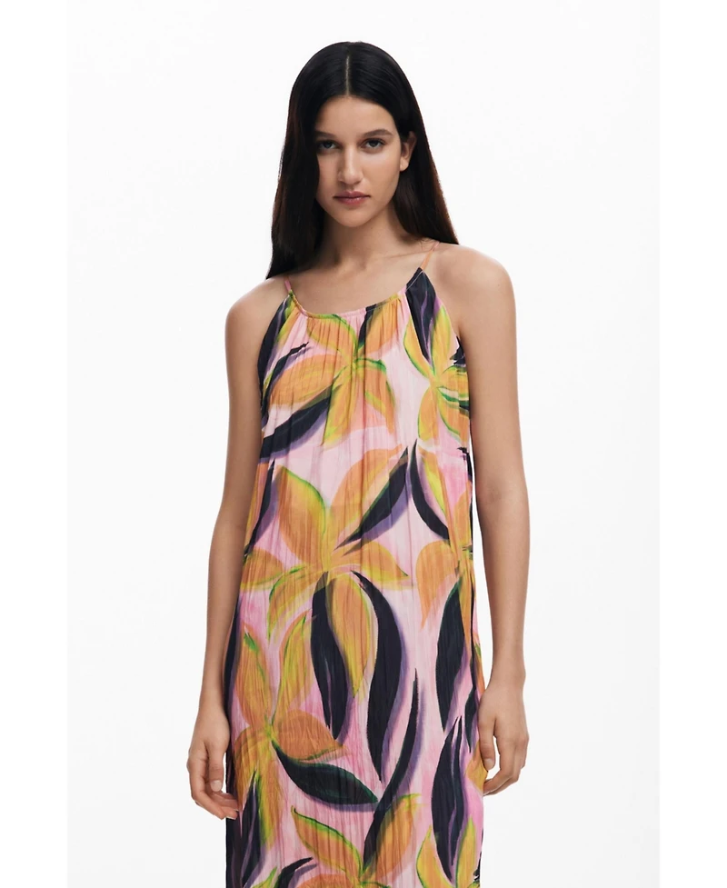 Desigual Women's Crinkled effect midi dress