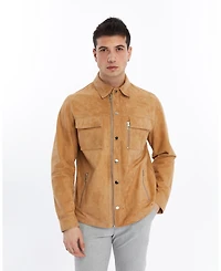 Furniq Uk Men's Suede Shirt Jacket, Created for Macy's