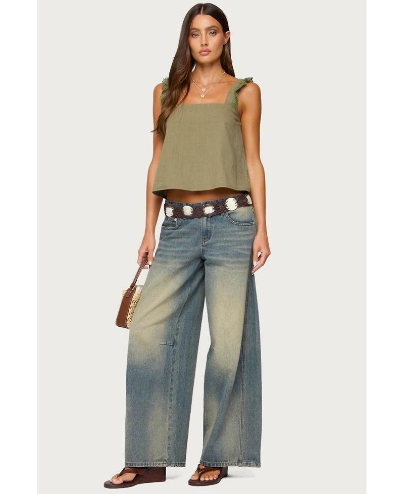 Edikted Women's Viviana Linen Look Top