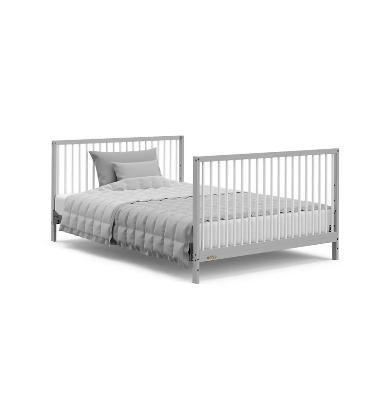 Graco Teddi 5-in-1 Convertible Crib with Drawer - Pebble Gray and White