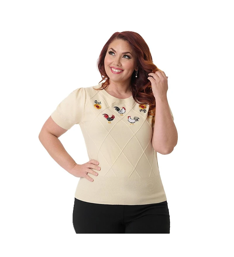 Unique Vintage Plus Embroidered Sweater