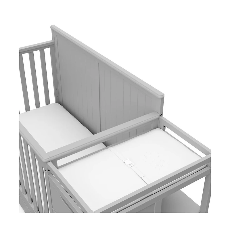 Graco Hadley 5-in-1 Convertible Crib and Changer with Drawer (Pebble Gray)