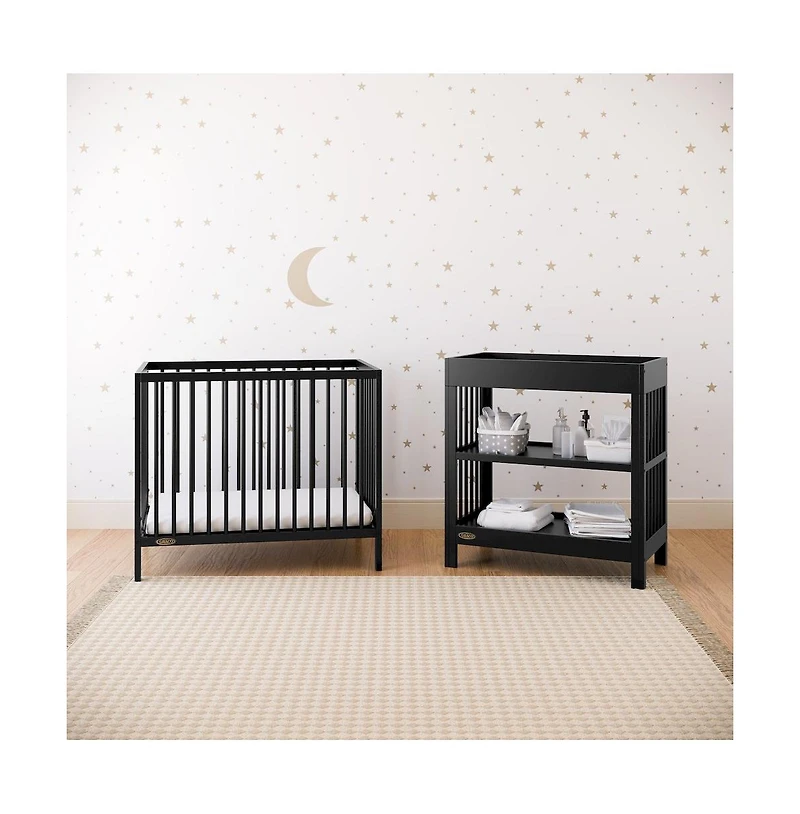 Graco Teddi 4-in-1 Convertible Mini Crib - Black