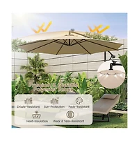 Mondawe 10 Feet Patio Umbrella with 112 Solar-Powered Led Lights