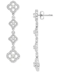 Wrapped in Love Diamond Clover Drop Earrings (1-1/2 ct. t.w.) in 14k White Gold, Exclusively at Macy's