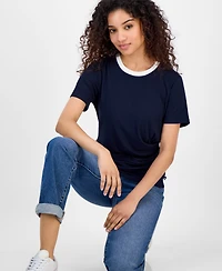 Nautica Jeans Women's Side-Gathered Short-Sleeve Top