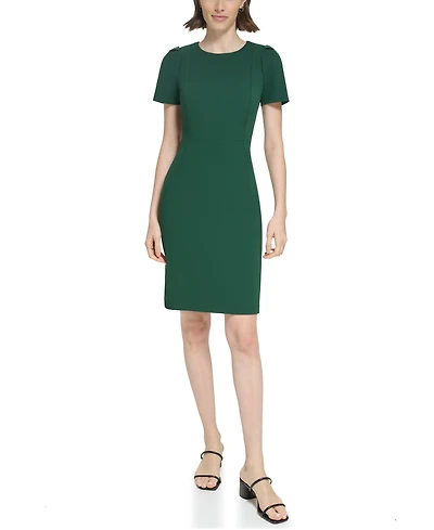 Calvin Klein Women's Short-Sleeve Scuba Sheath Dress