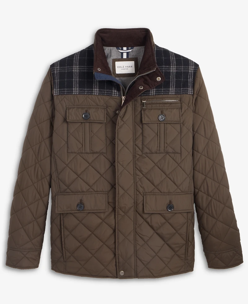 Cole Haan Mixed Media Quilted Jacket