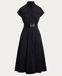 Lauren Ralph Women's Buckle-Trim Cotton-Blend Shirtdress