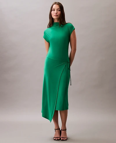 Calvin Klein Women's Wrap Front Midi Dress