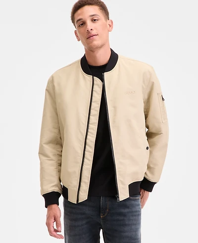 Hugo by Boss Men's Baken2435 Slim-Fit Satin Bomber Jacket