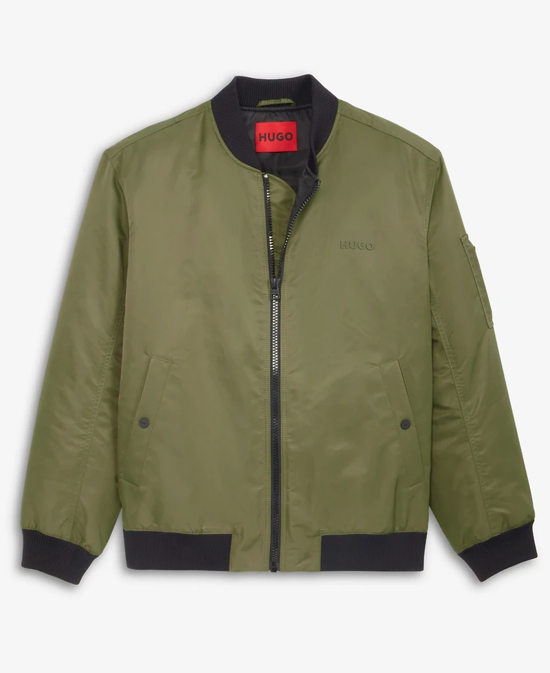 Hugo by Boss Men's Baken2435 Slim-Fit Satin Bomber Jacket