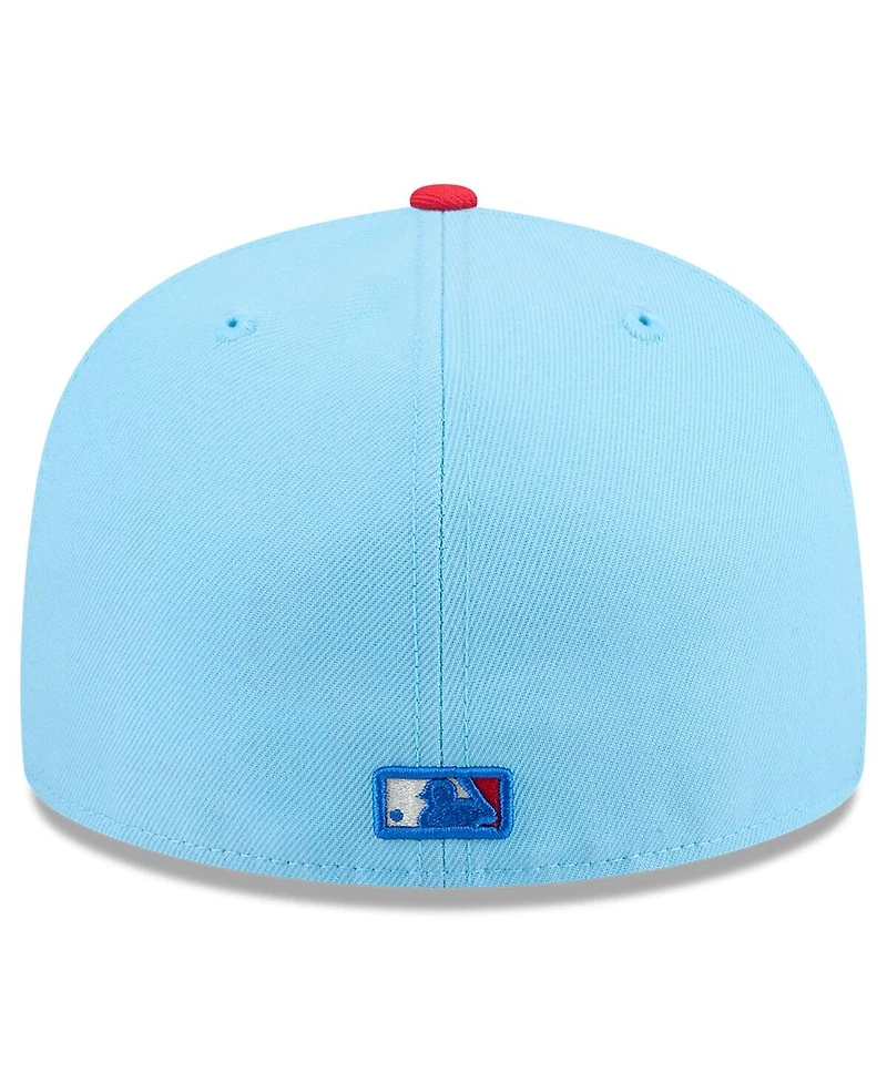 New Era Men's Light Blue/Red Los Angeles Angels 2025 Fourth of July 59FIFTY Fitted Hat