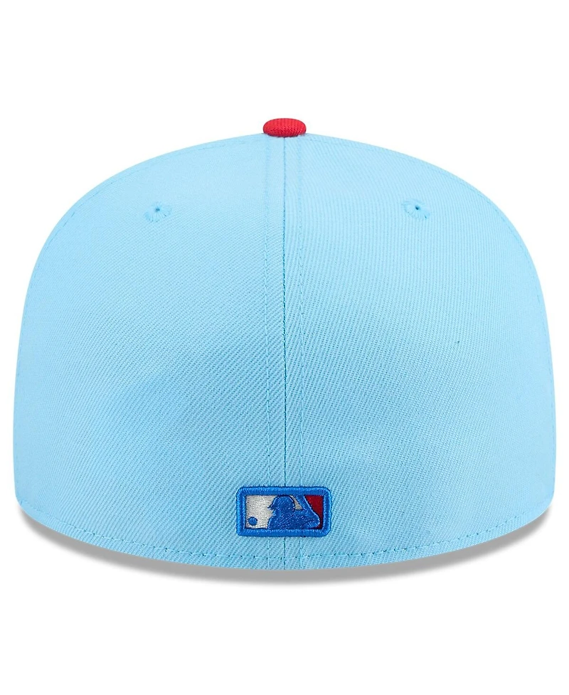 New Era Men's Light Blue/Red Boston Red Sox 2025 Fourth of July 59FIFTY Fitted Hat