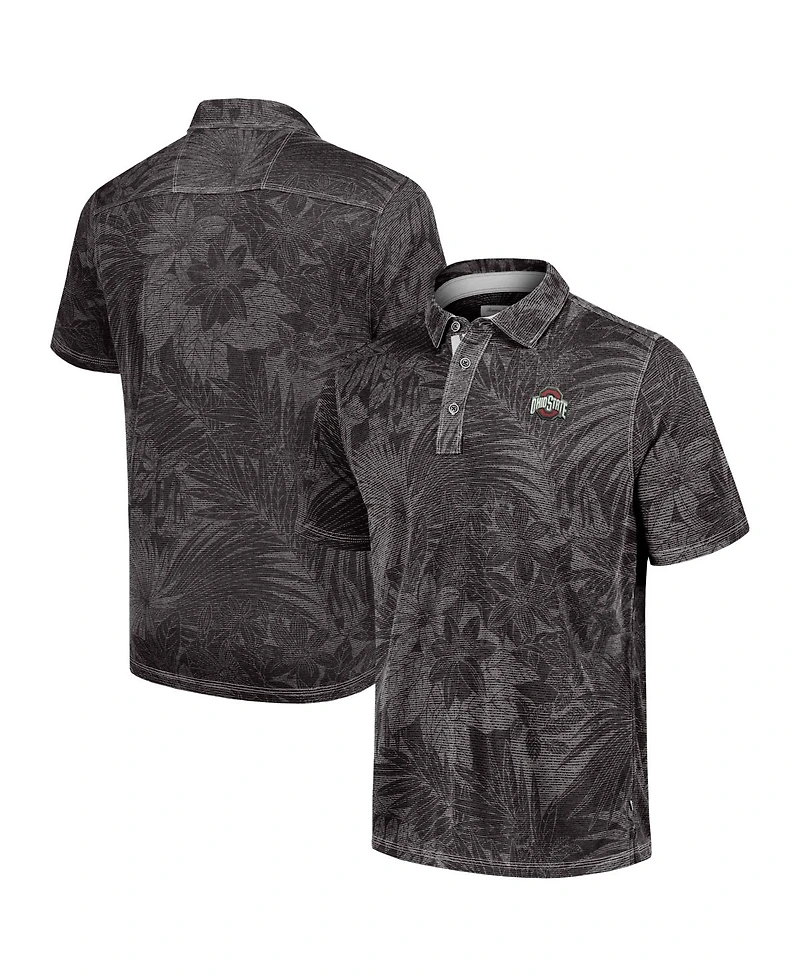 Tommy Bahama Men's Black Ohio State Buckeyes Big Tall Sport Santiago Paradise Polo Shirt