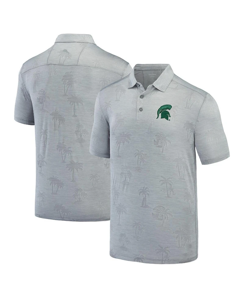 Tommy Bahama Men's Gray Michigan State Spartans Sport Palm Coast Palmera IslandZone Polo Shirt