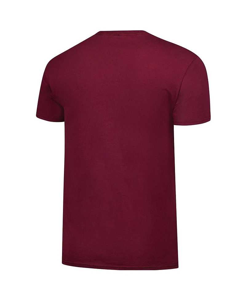 Fanatics Unlabeled Men's Maroon Virginia Tech Hokies Basic Distressed Arch Mascot T-Shirt