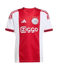 Adidas Big Boys and Girls White Ajax 2025/26 Home Replica Jersey
