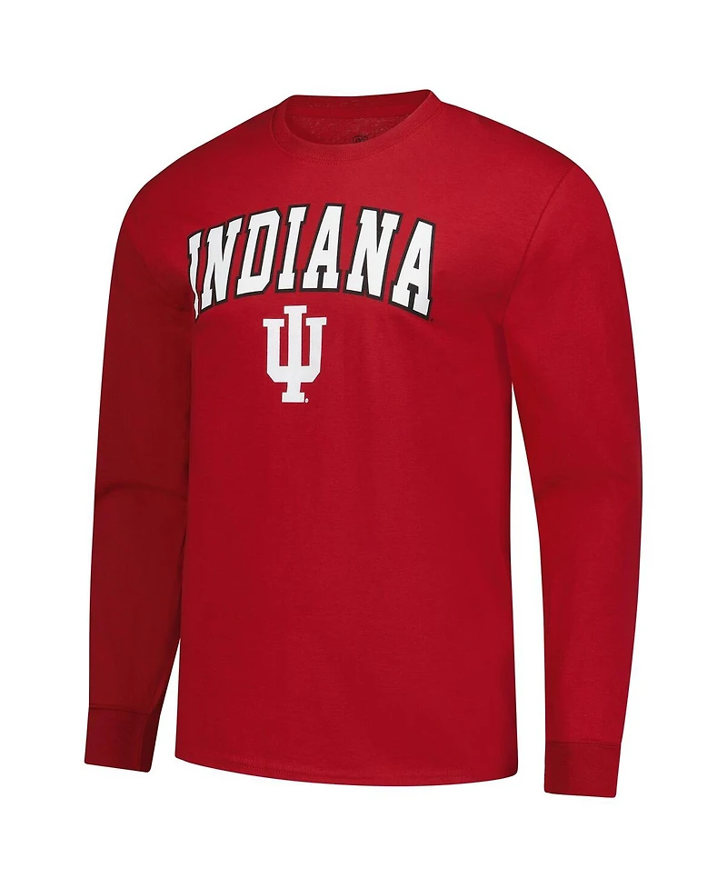 Fanatics Unlabeled Men's Crimson Indiana Hoosiers Logo Long Sleeve T-Shirt