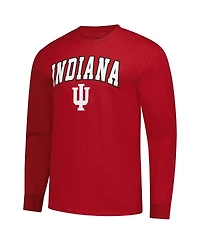 Fanatics Unlabeled Men's Crimson Indiana Hoosiers Logo Long Sleeve T-Shirt