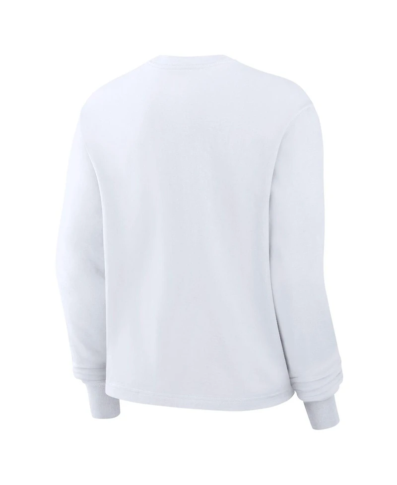 Nike Women's White Miami Dolphins Essential Long Sleeve Boxy T-Shirt