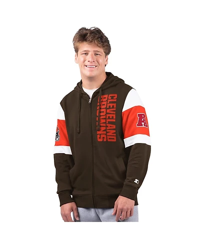 Starter Men's Brown Cleveland Browns Extreme Full-Zip Hoodie